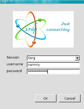 Screencapture display the xrdp login screen