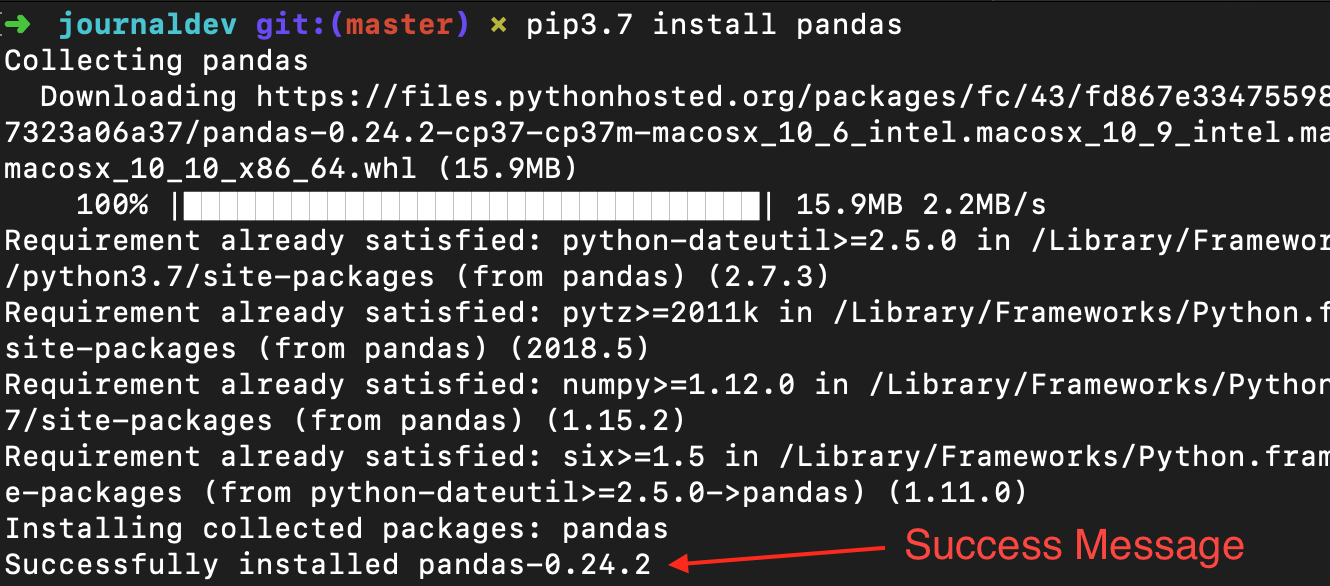 Python Install Pandas Module
