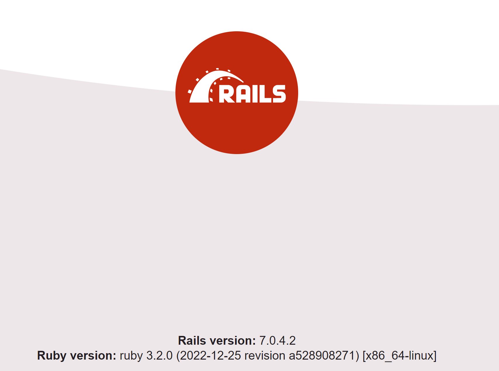 Rails default landing page.