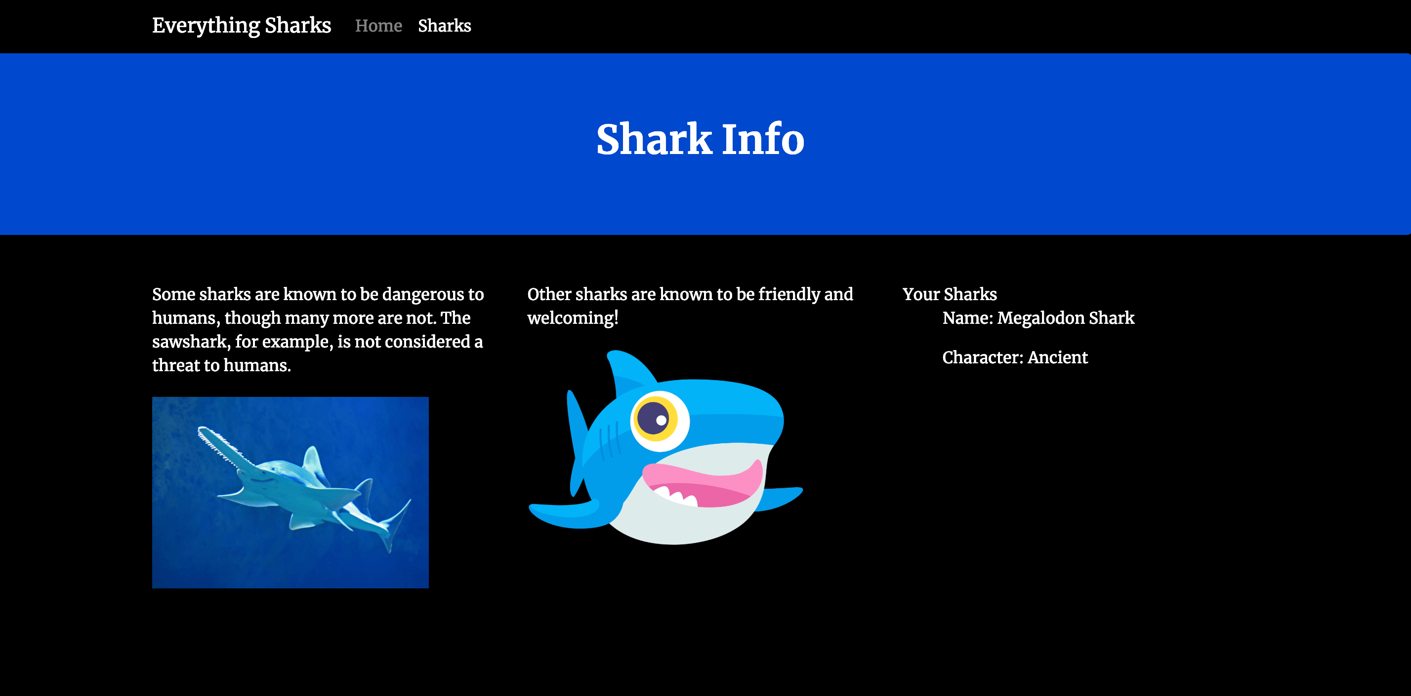 Shark Output from the form you submitted