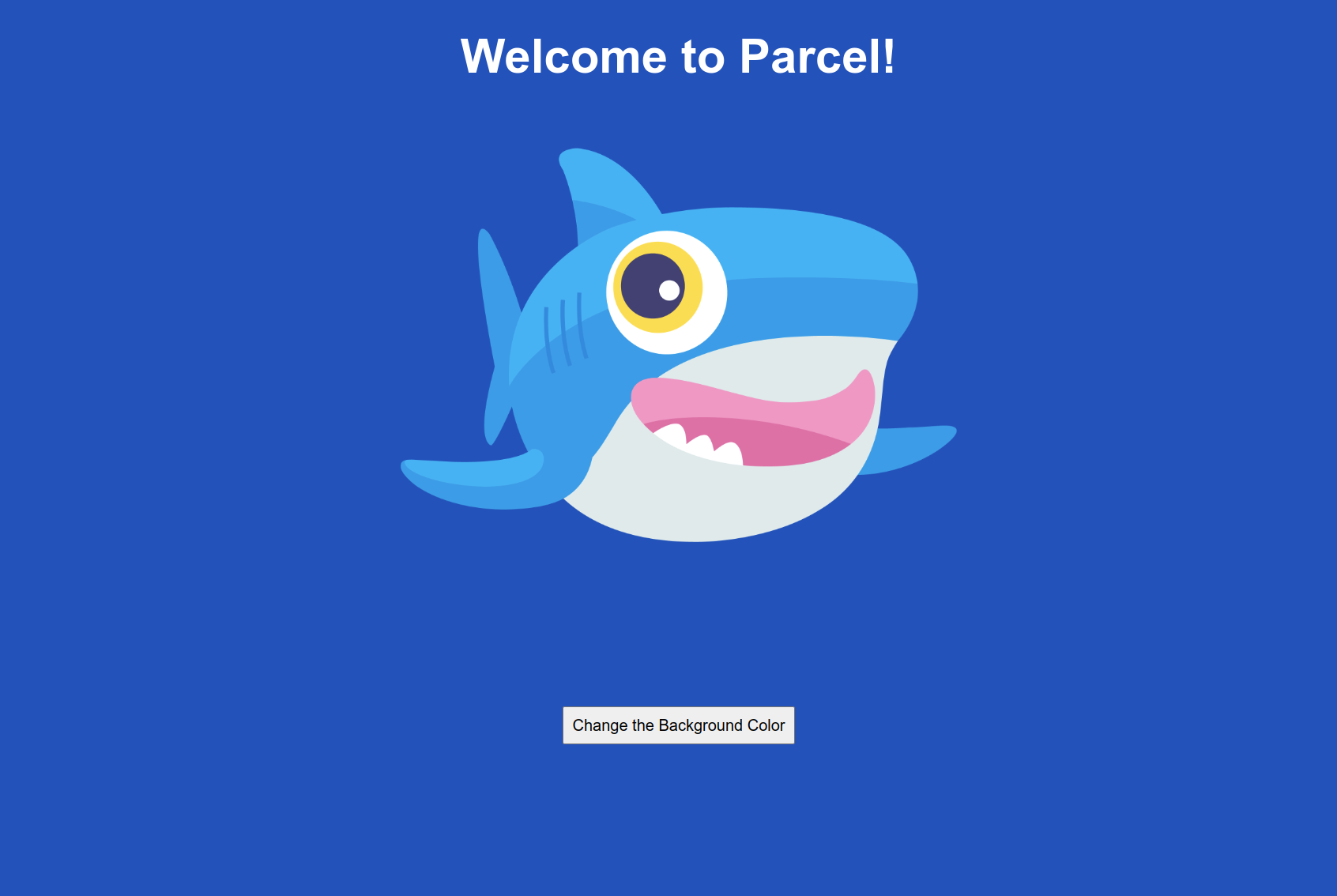 Your Parcel application running on http://localhost:1234 landing page.