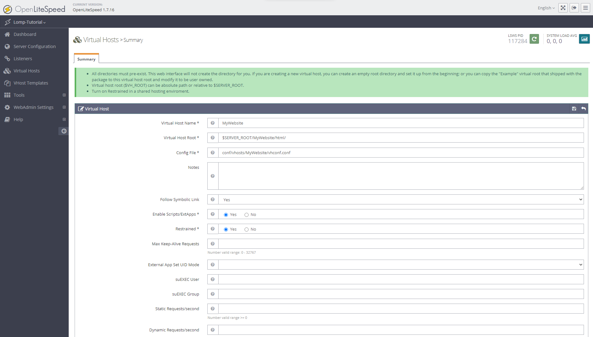 Virtual Host Configuration