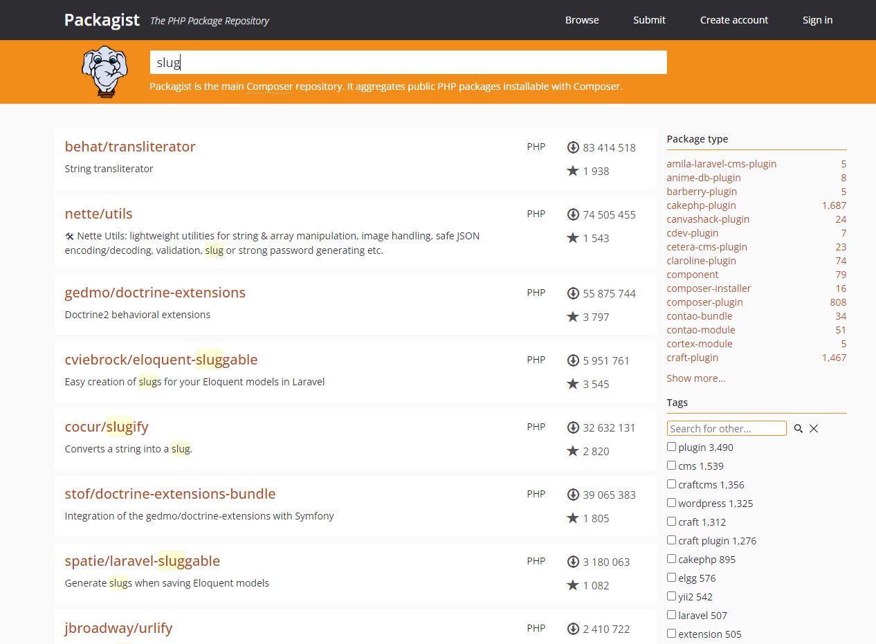Packagist Search