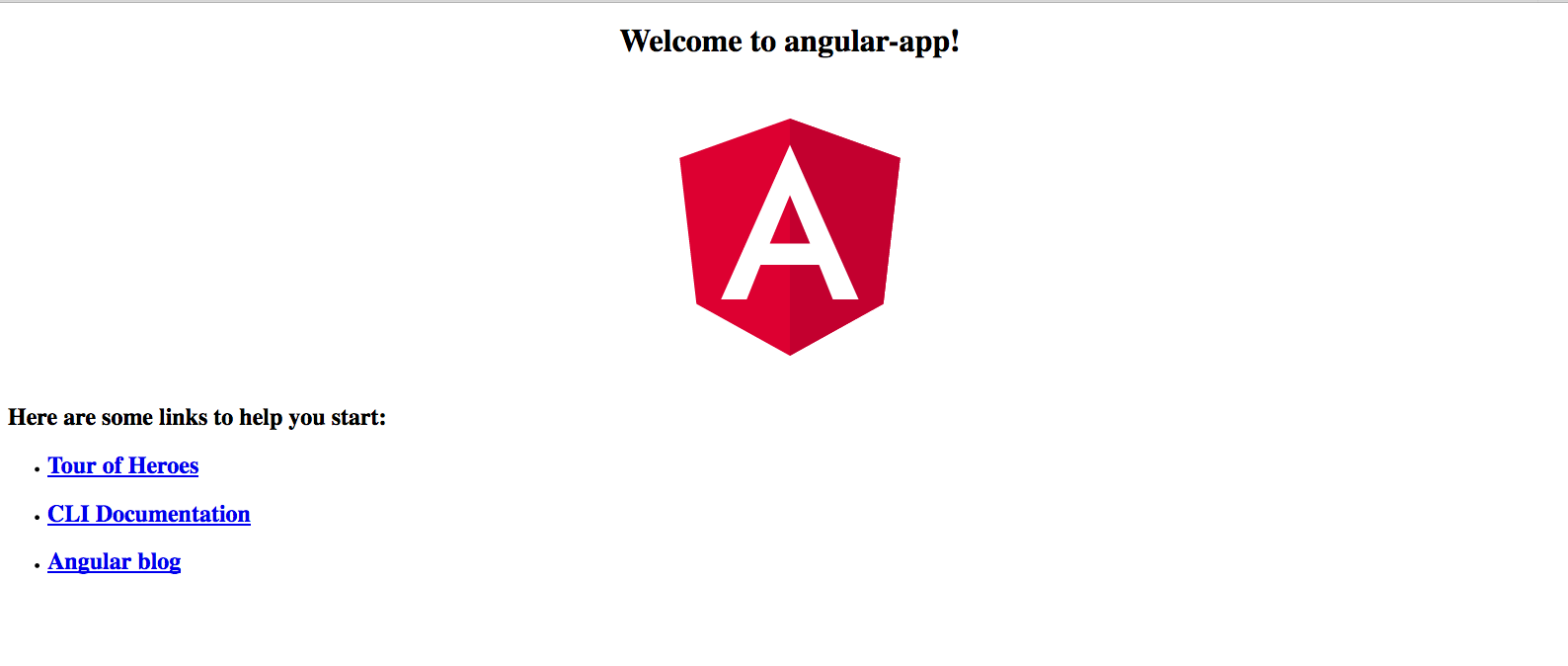 Angular Welcome Page