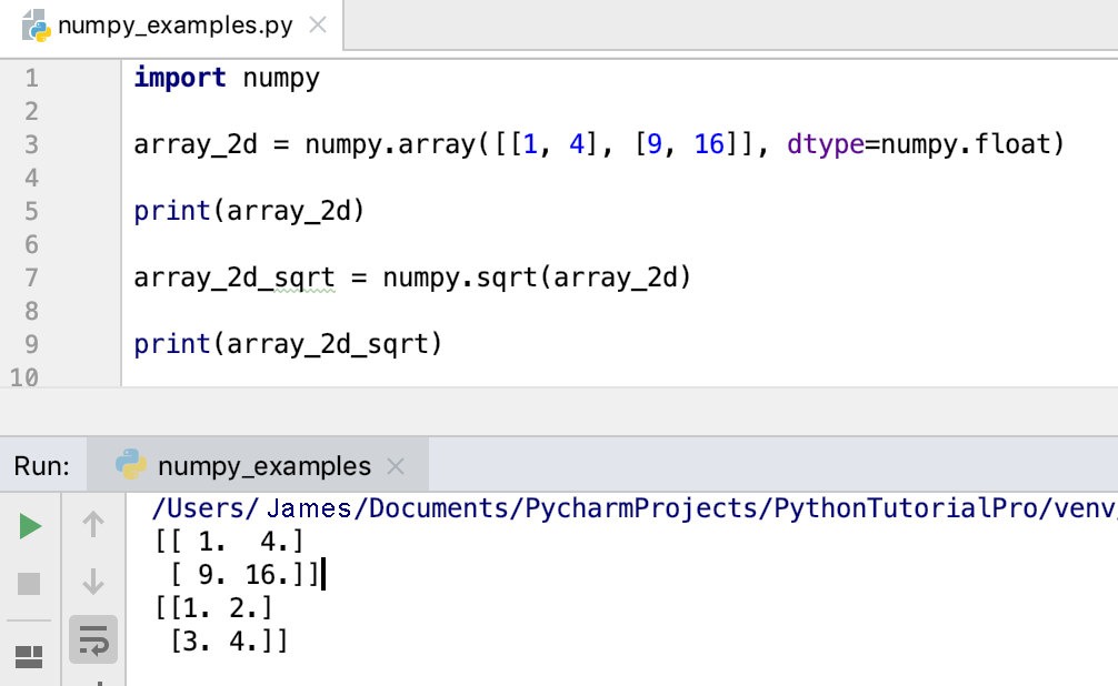 Python Numpy Sqrt Example