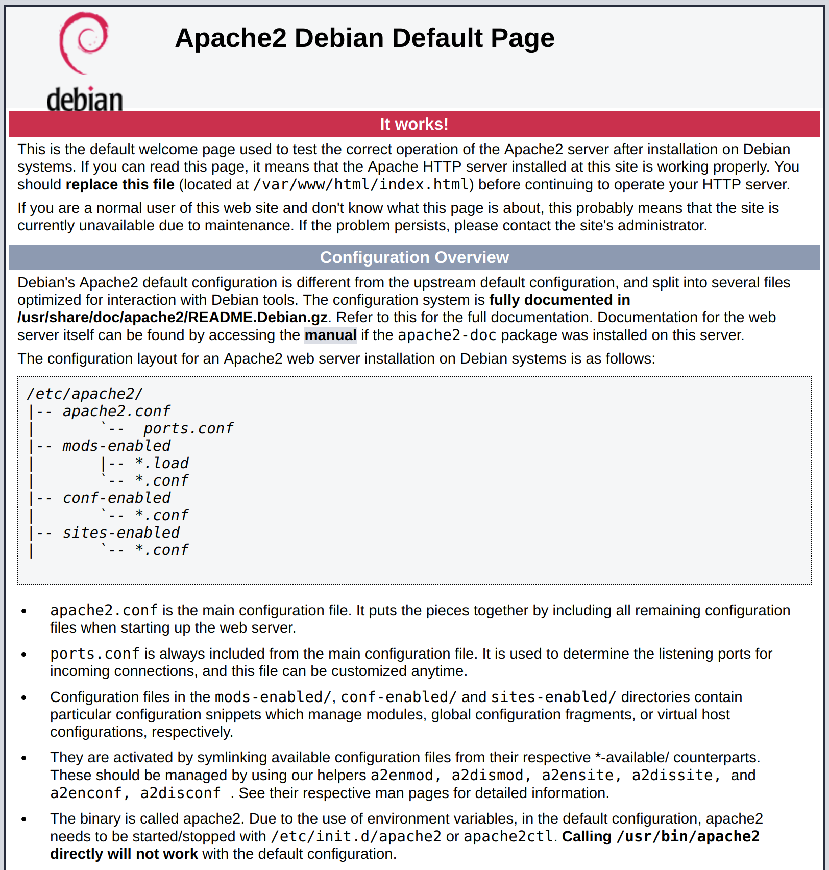 Apache default page