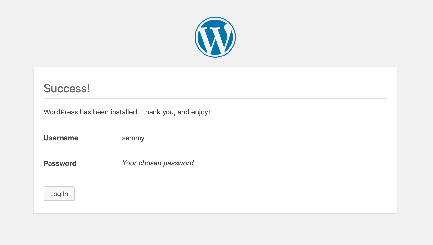 WordPress Login Screen