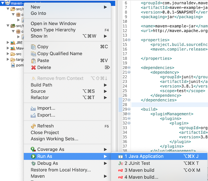 Eclipse Run As Java Application