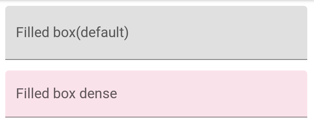 Android Material Text Field Dense Standard Filled Box