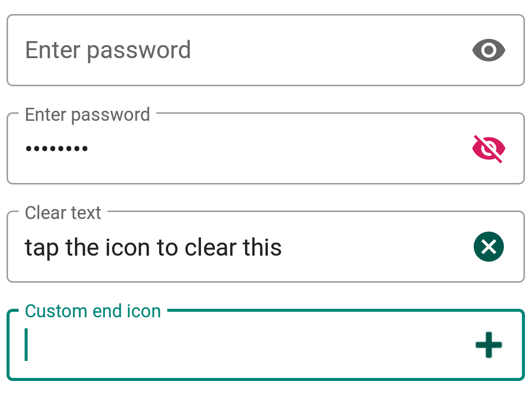 Android Material Text Field End Icons