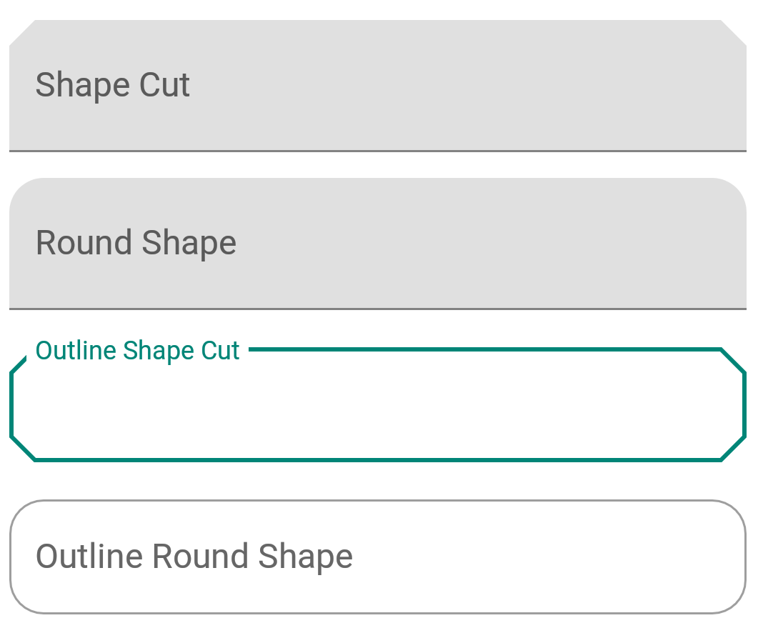 Android Material Text Field Shapes