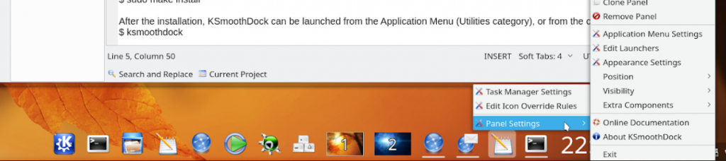 KSmoothDock Linux Dock