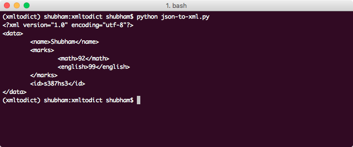 python json to xml