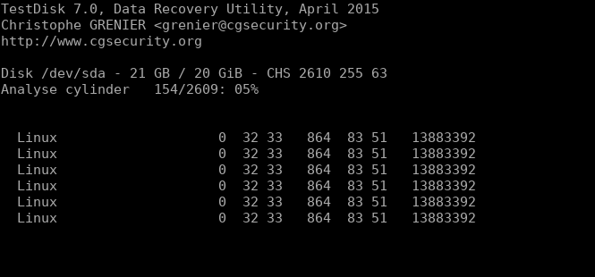 Testdisk Working