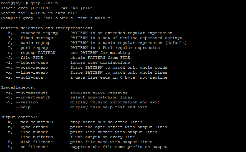 grep command usage