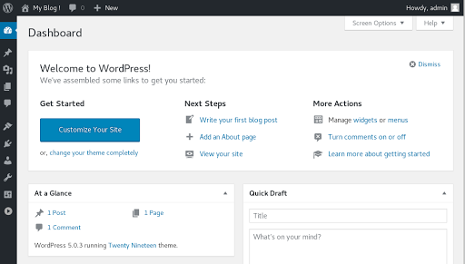 Wordpress Dashboard