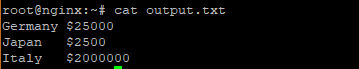 Awk Redirect Output