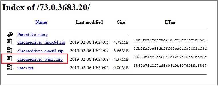 Chrome Index