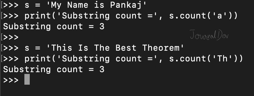 python string substring count