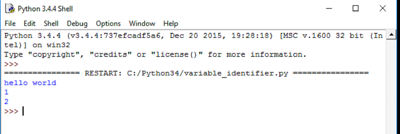 python identifier example output