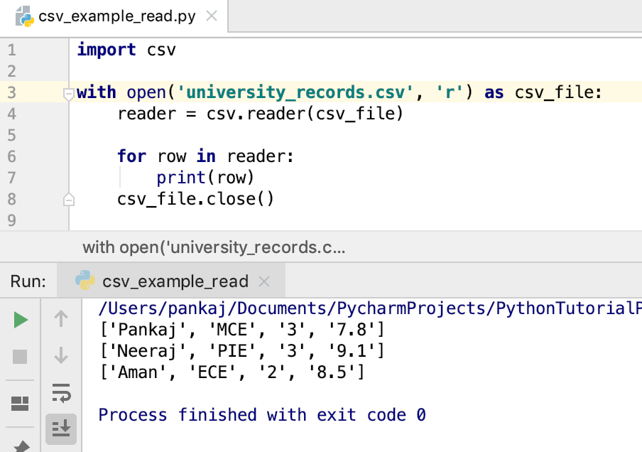 Python Parse CSV File