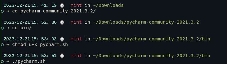 Setup Pycharm Tarball