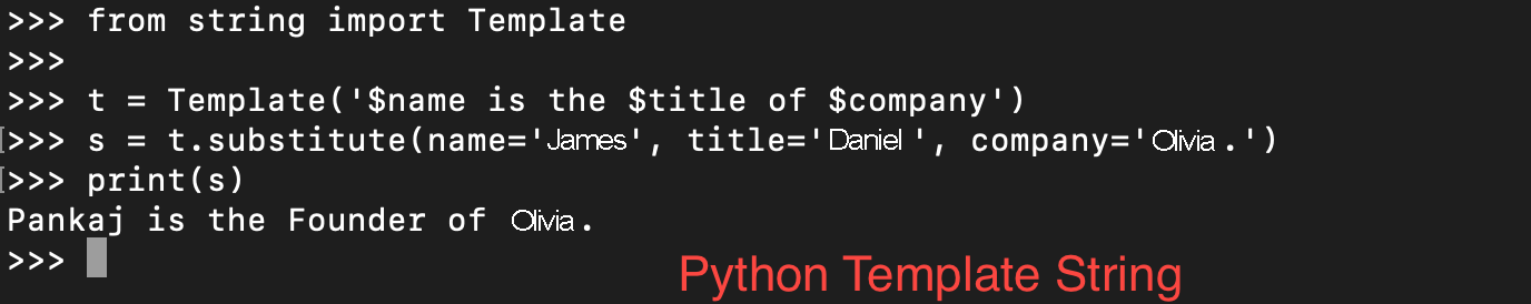Python string module Template class