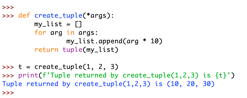 Python Function Return Tuple