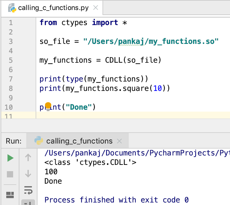 Calling C Function From Python