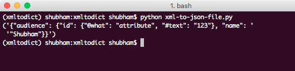 python xml file to json