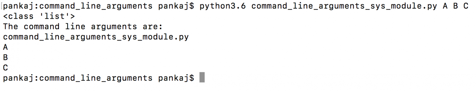 read python command line argument using sys.argv