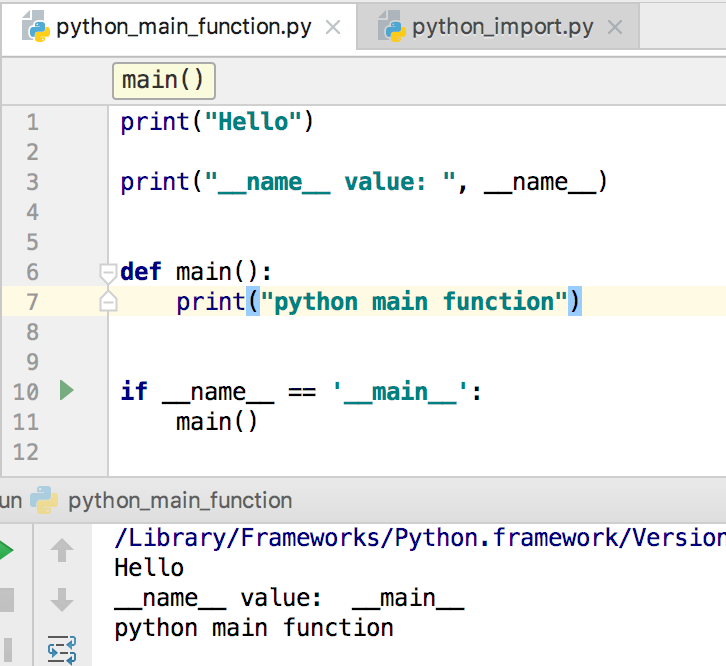 python main function, python if name main