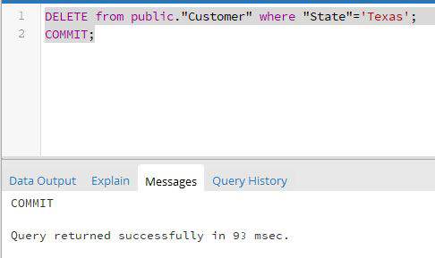 SQL transaction commit