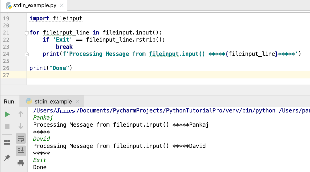 Python Fileinput Read Standard Input