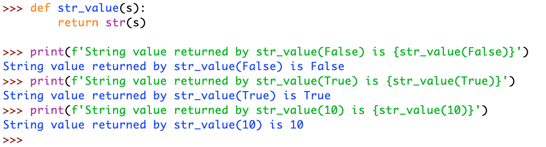 Python Return String