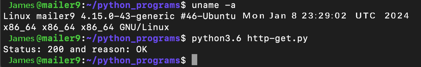 Python HTTP Client Ubuntu