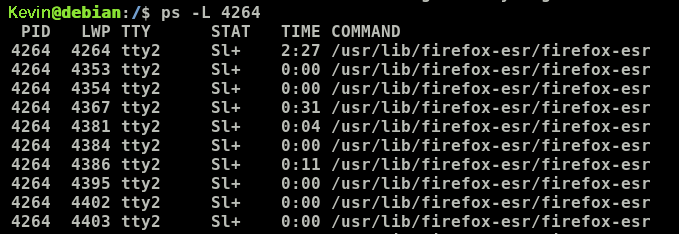 ps -L PID command