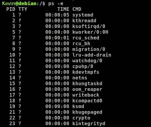 ps -e command
