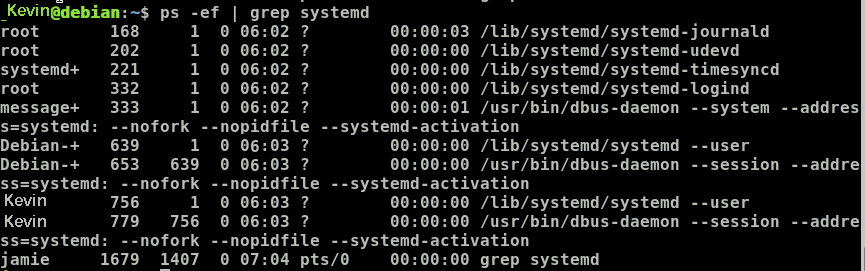 ps and grep command