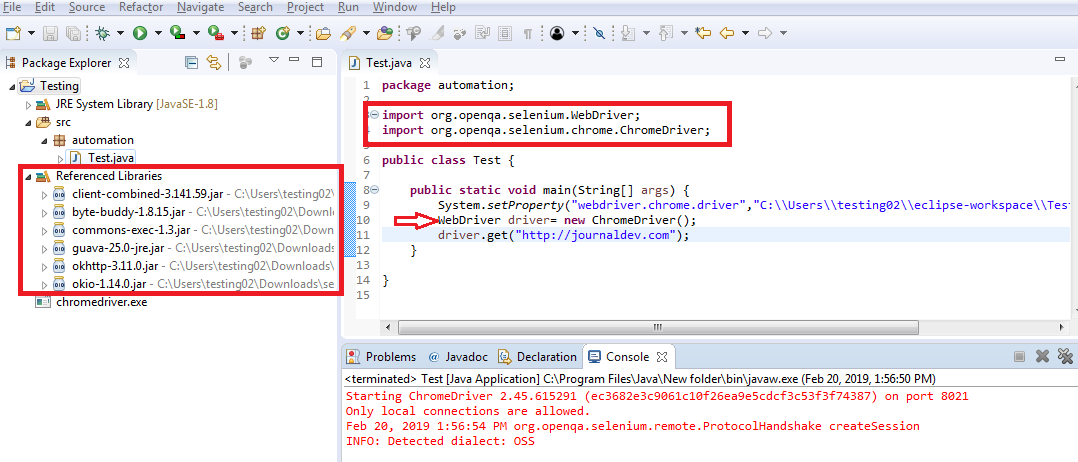 Selenium Import Libraries