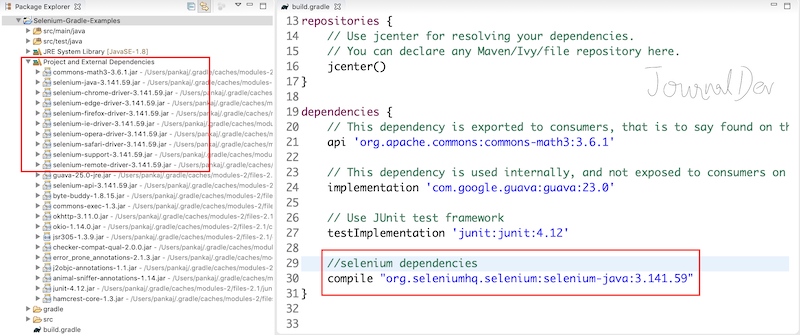 Selenium Gradle Dependencies